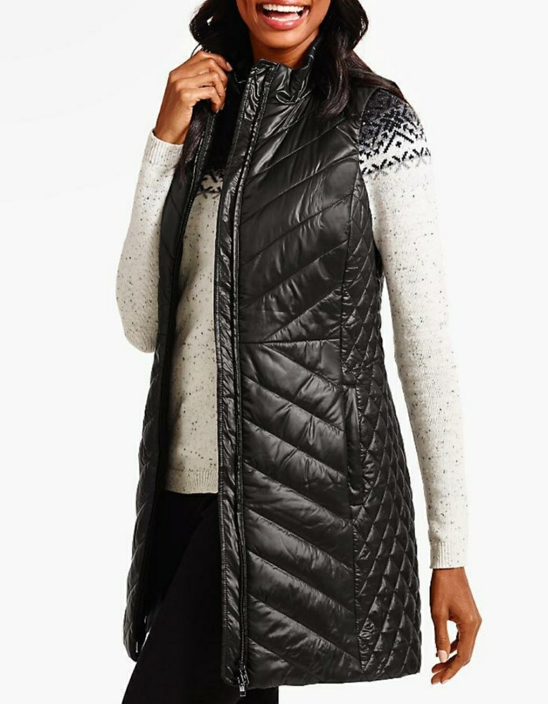 Talbots 'Cire' Long Quilted Puffer Vest
